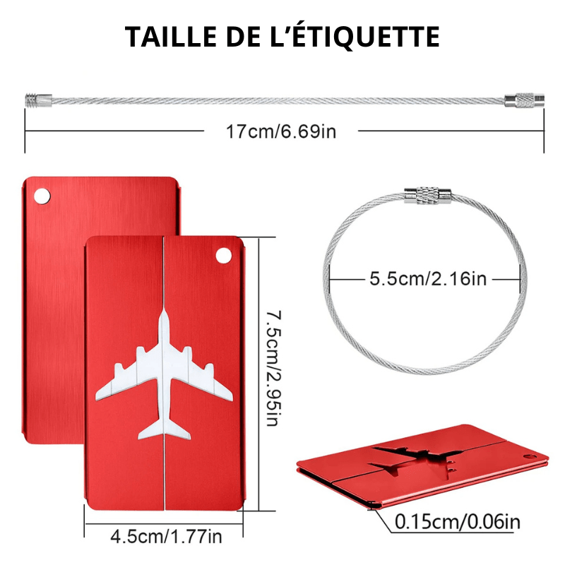 Étiquette de bagage de voyage en alliage d'aluminium - DEVAN