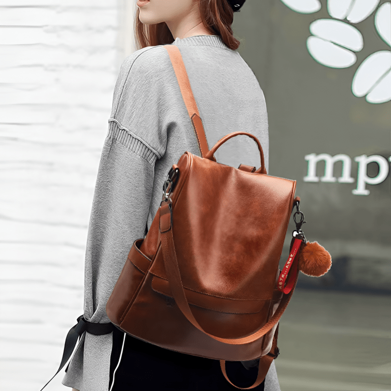 Sac à dos antivol en cuir vintage - DEVAN