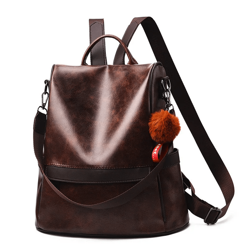 Sac à dos antivol en cuir vintage - DEVAN