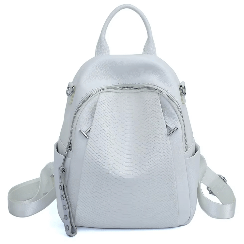 Sac à dos en cuir pour femmes style crocodile - DEVAN