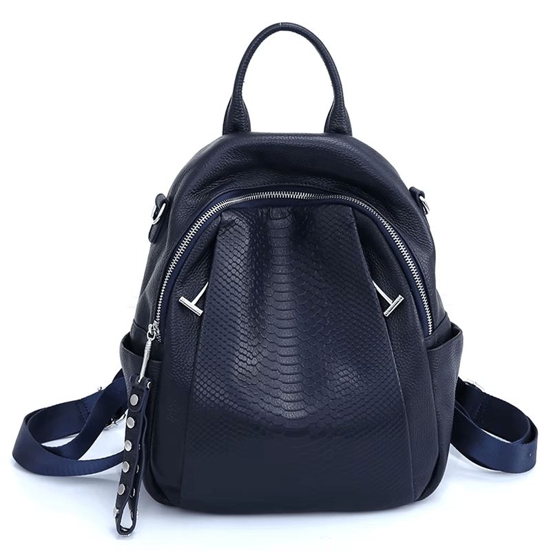 Sac à dos en cuir pour femmes style crocodile - DEVAN