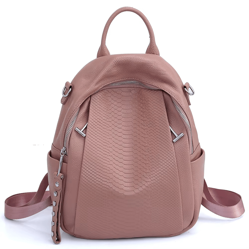 Sac à dos en cuir pour femmes style crocodile - DEVAN