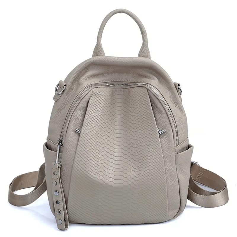 Sac à dos en cuir pour femmes style crocodile - DEVAN
