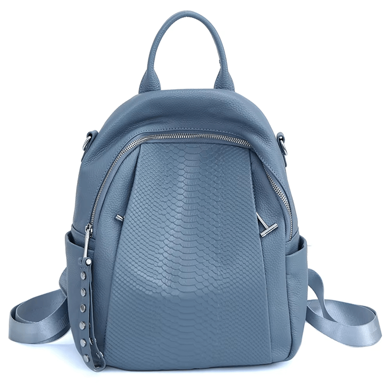 Sac à dos en cuir pour femmes style crocodile - DEVAN
