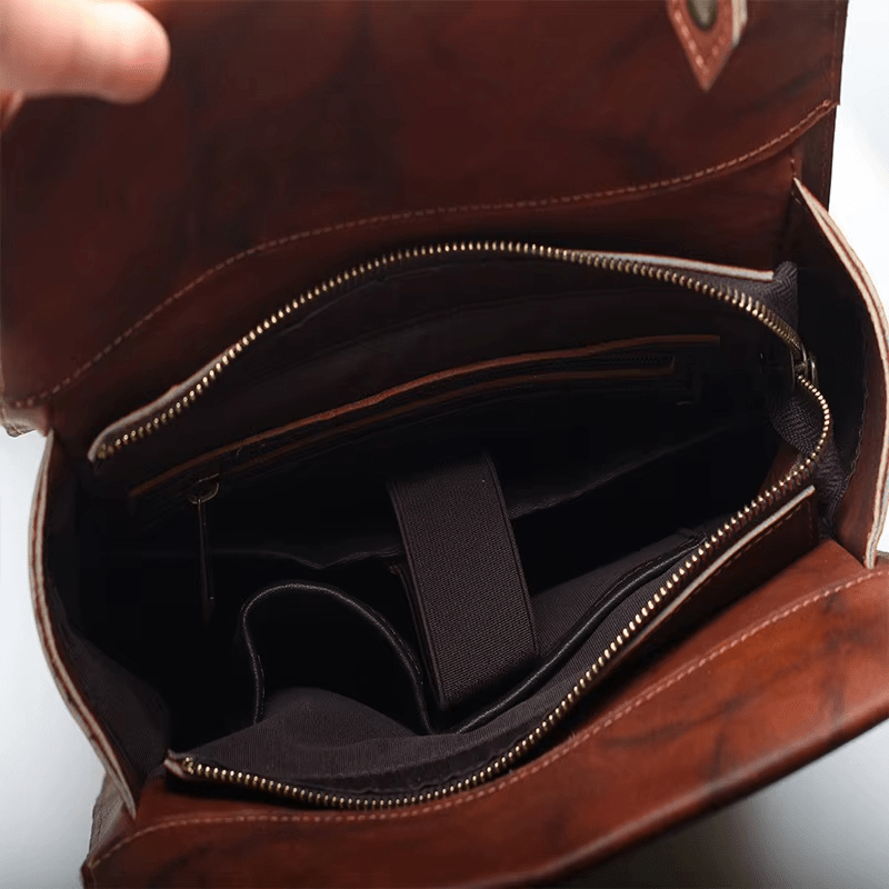 Sac à dos en cuir vintage cartable - DEVAN