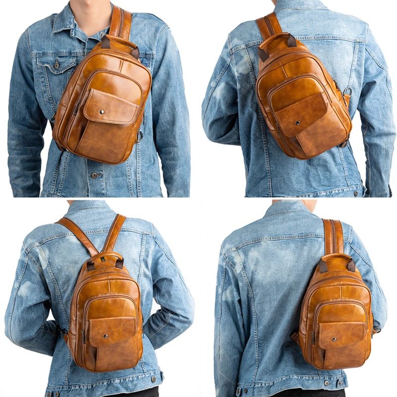 Sac à dos mini en cuir véritable pour Homme – Élégant & pratique au quotidien - DEVAN