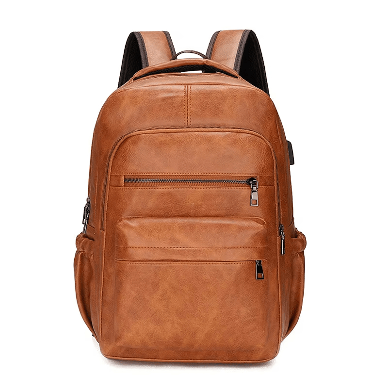 Sac à dos pour ordinateur en cuir avec port USB - DEVAN
