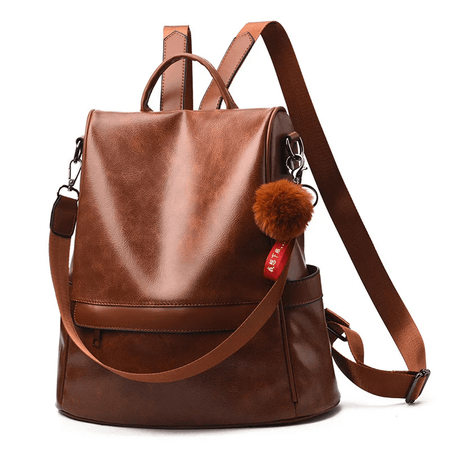 Sac à dos antivol en cuir vintage - DEVAN