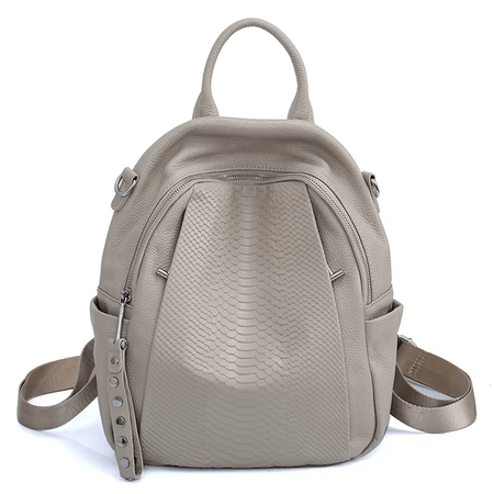 Sac à dos en cuir pour femmes style crocodile - DEVAN