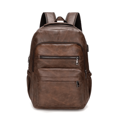 Sac à dos pour ordinateur en cuir avec port USB - DEVAN