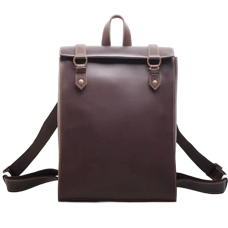Sac à Dos Vintage en Cuir Véritable – Style Cartable avec Compartiments - DEVAN